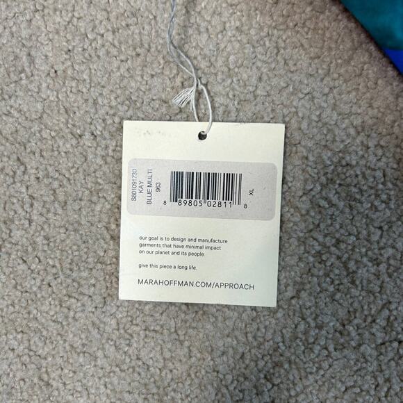 NWT Mara Hoffman Cay Blue Multi Bikini Bottom Low Rise Swimsuit Surf Paddle XL - Picture 5 of 5